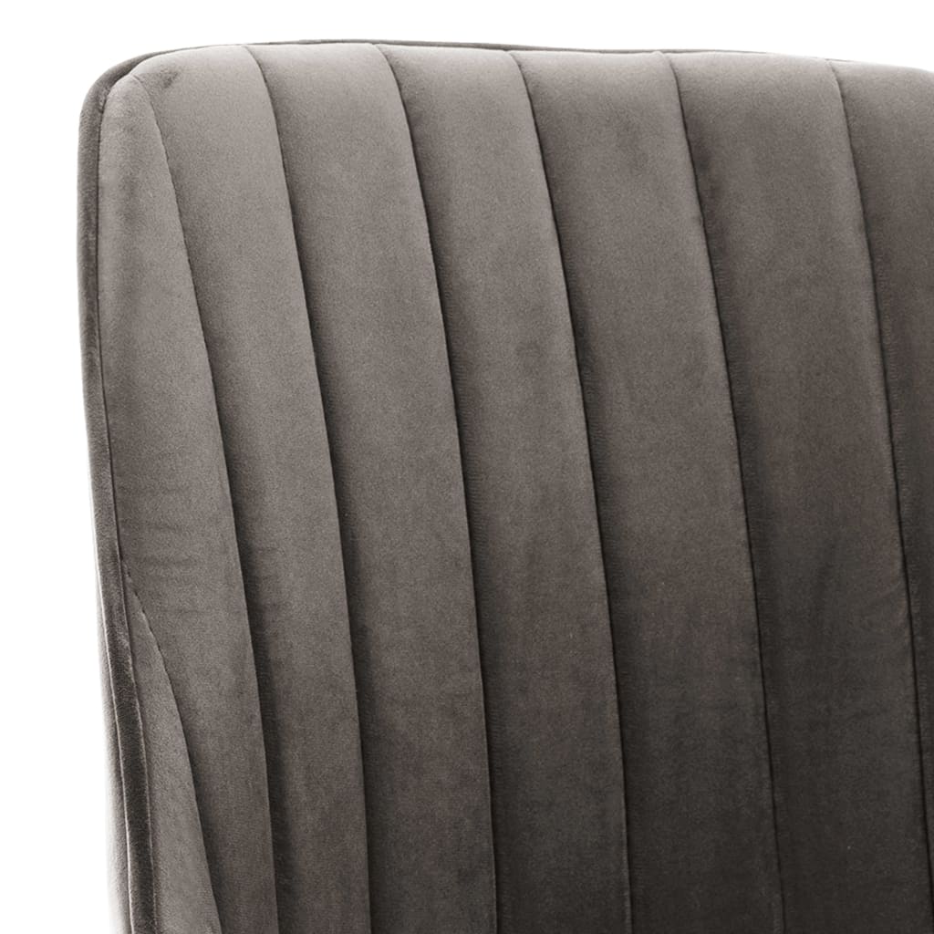 Valgomojo kėdės, 2vnt., tamsiai pilkos spalvos, aksomas