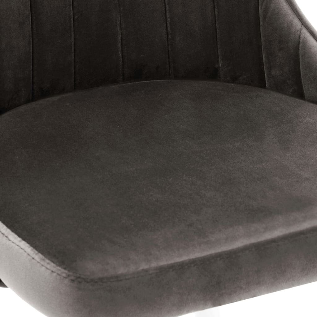 Valgomojo kėdės, 2vnt., tamsiai pilkos spalvos, aksomas