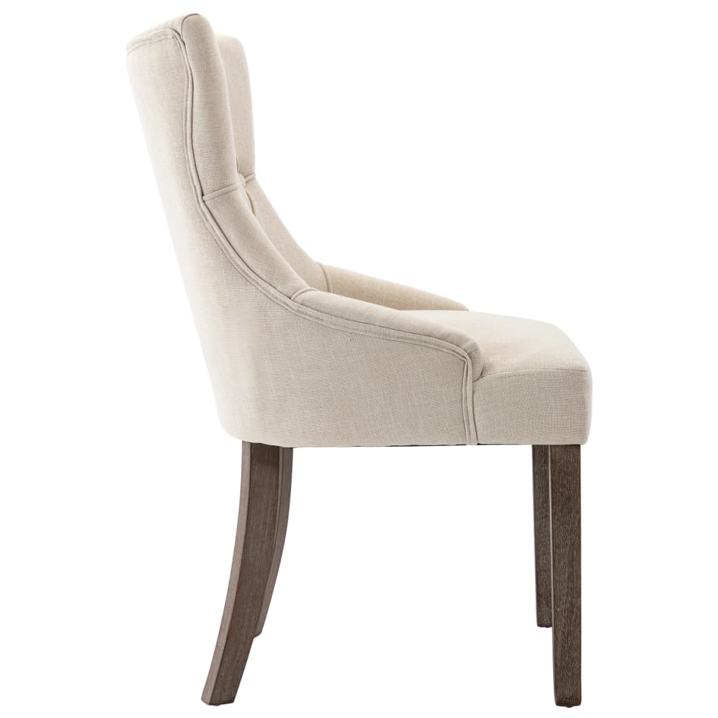 Valgomojo kėdės, 2vnt., smėlio spalvos, audinys