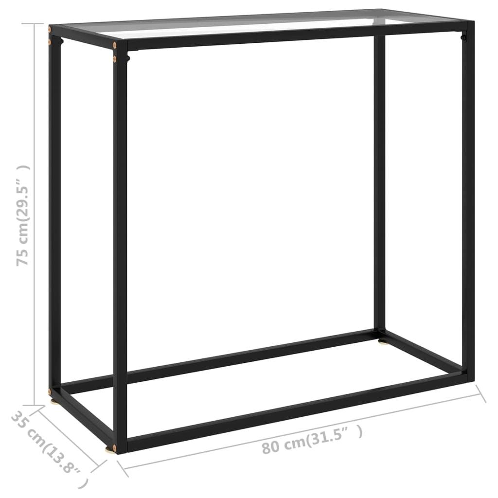 Konsolinis staliukas, skaidrus, 80x35x75cm, grūdintas stiklas