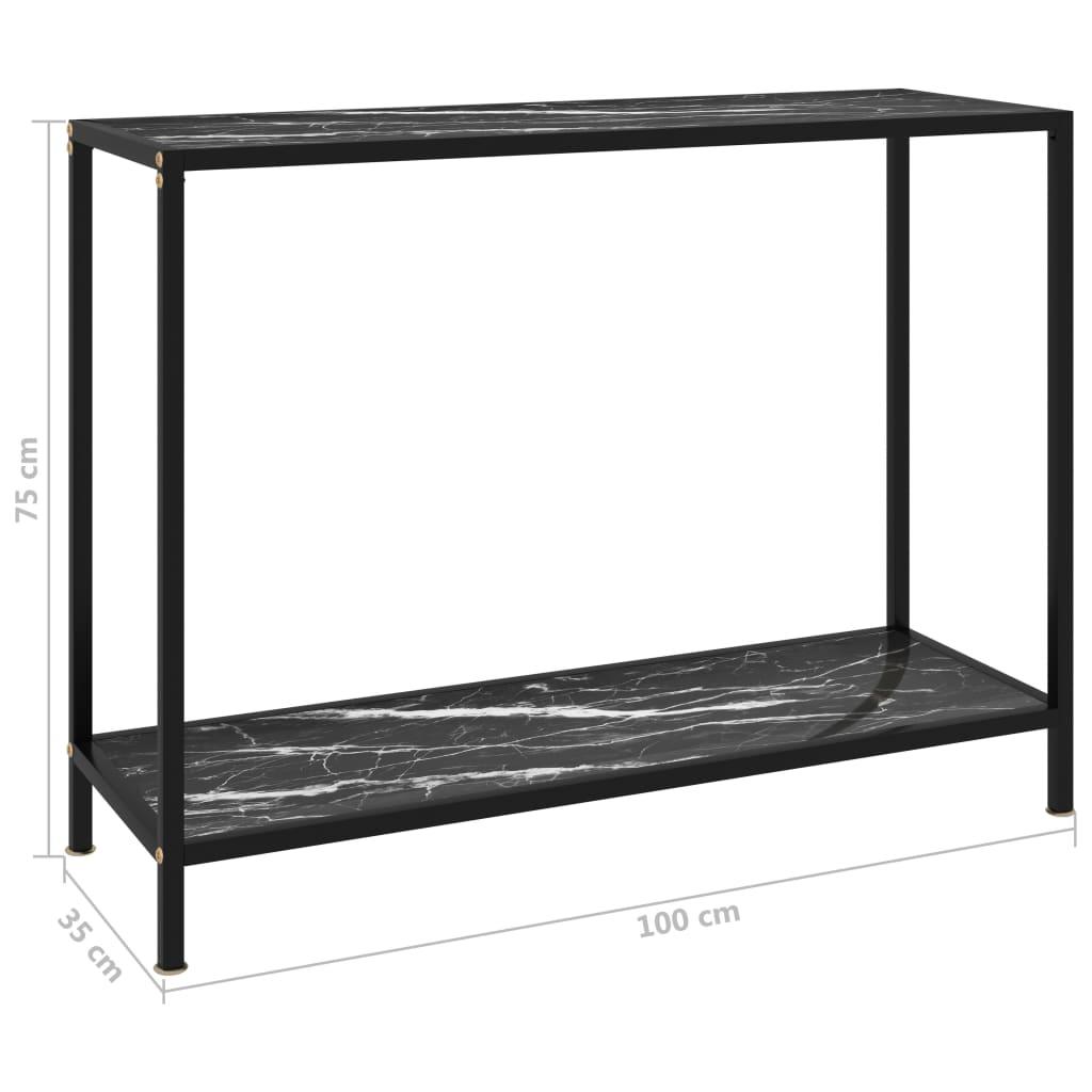 Konsolinis staliukas, juodas, 100x35x75cm, grūdintas stiklas