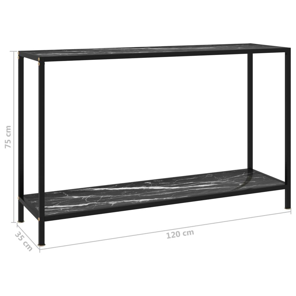 Konsolinis staliukas, juodas, 120x35x75cm, grūdintas stiklas