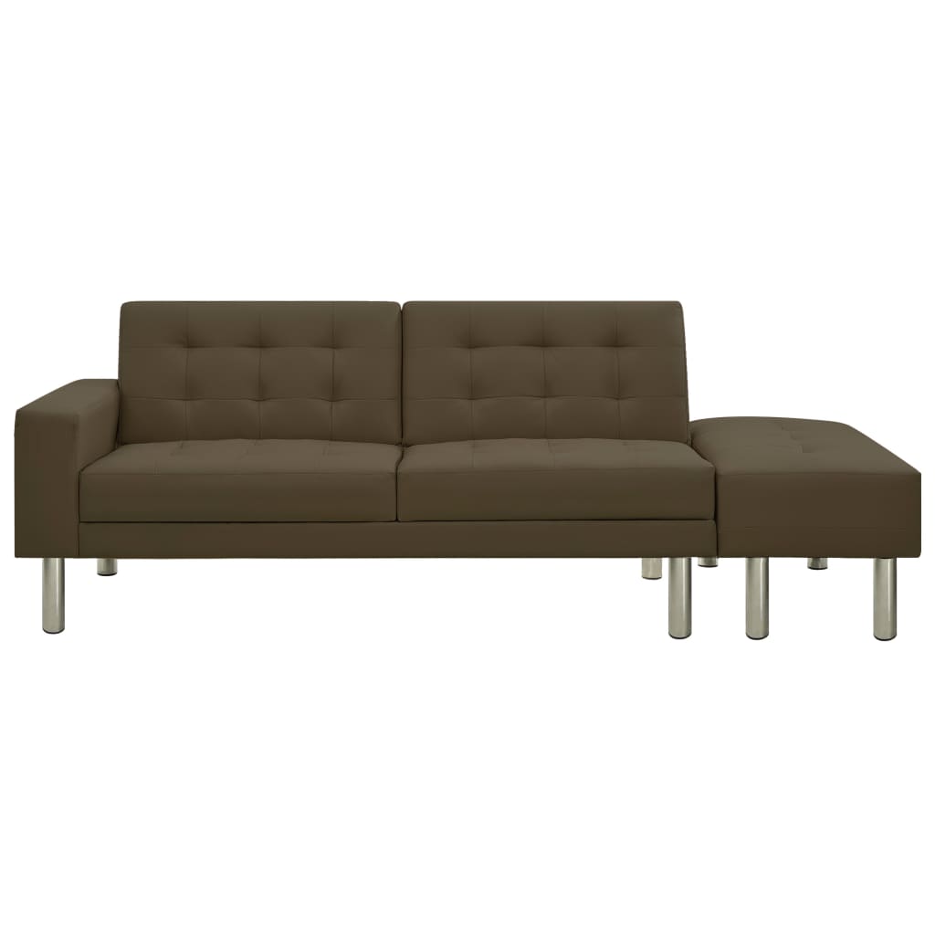 Sofa-lova, rudos spalvos, dirbtinė oda