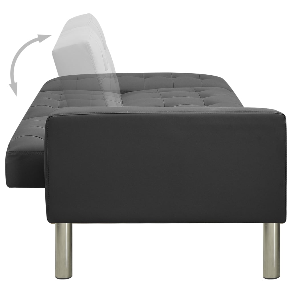 Sofa-lova, pilkos spalvos, dirbtinė oda