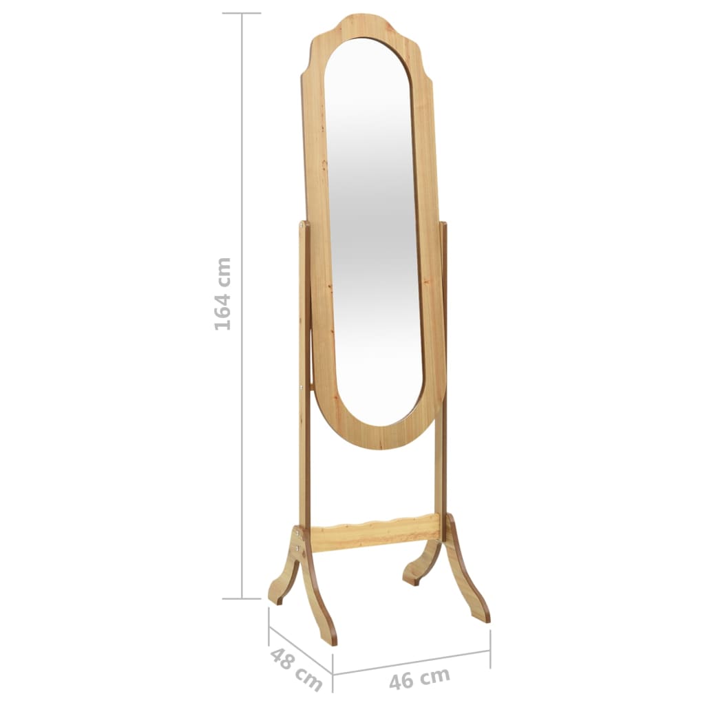 Pastatomas veidrodis, šviesios medienos spalvos, 46x48x164cm