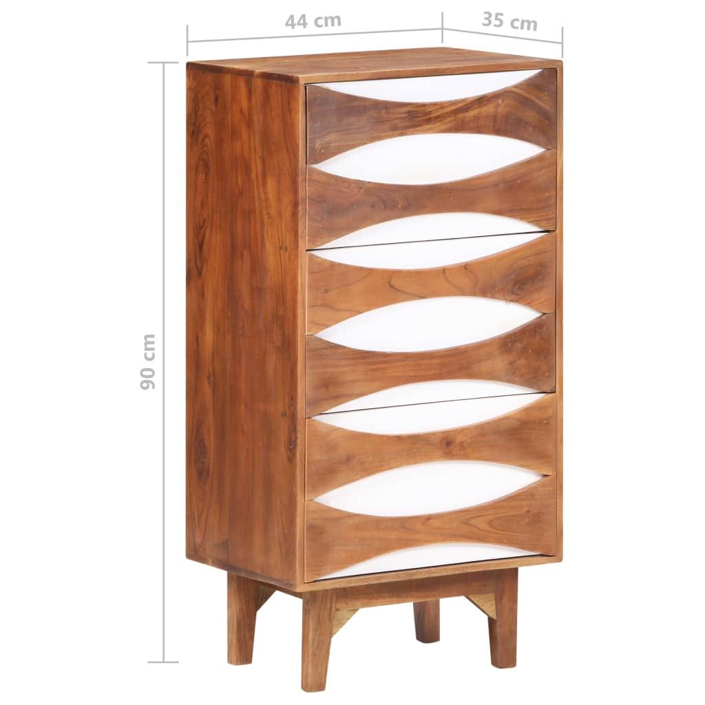 Komoda su stalčiais, 44x35x90cm, akacijos medienos masyvas