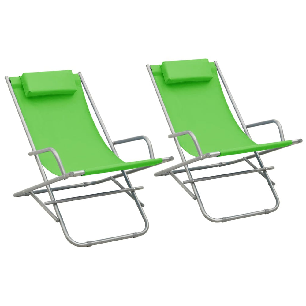 Supamos kėdės, 2vnt., žalios spalvos, plienas