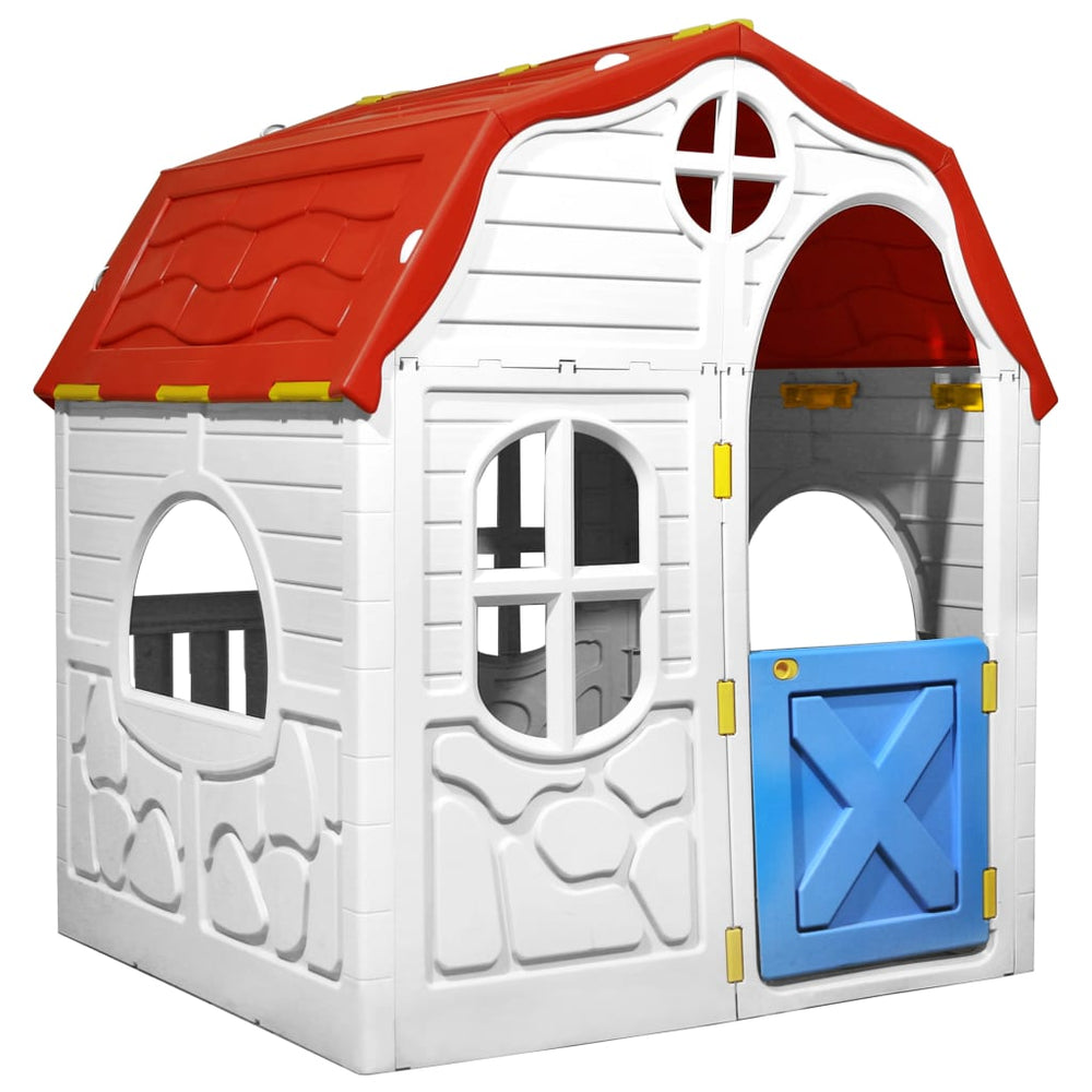 Sulankstomas vaikiškas žaidimų namelis su durimis ir langais