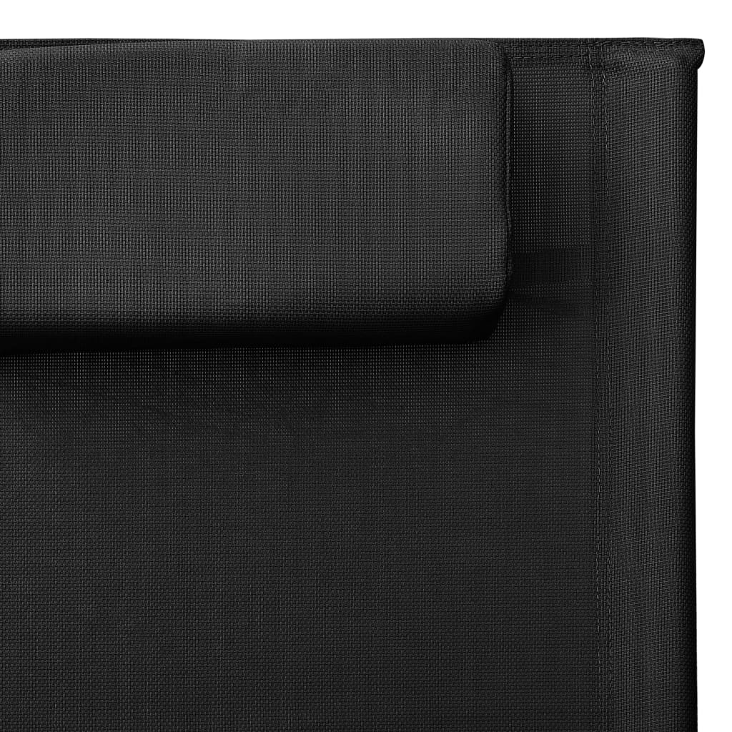 Saulės gultas, juodos ir pilkos spalvos, tekstilenas