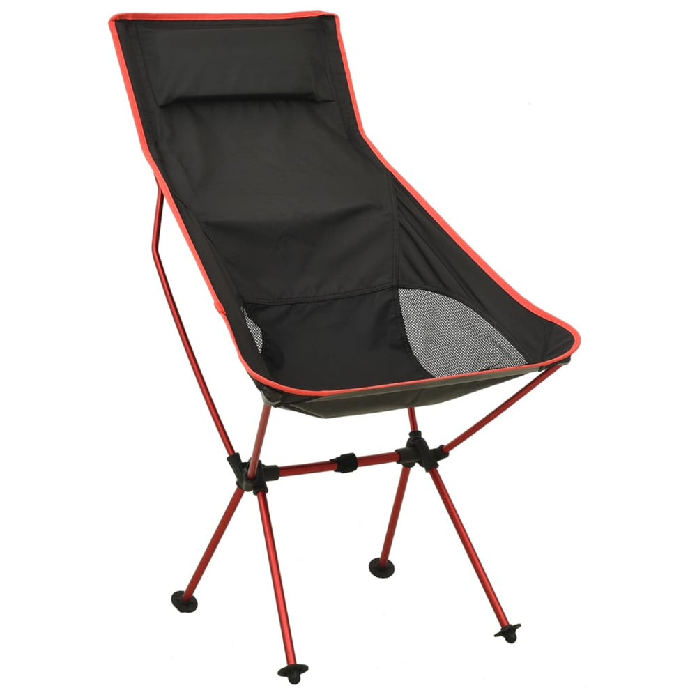 Sulankstoma stovyklavimo kėdė, juodos spalvos, PVC ir aliuminis