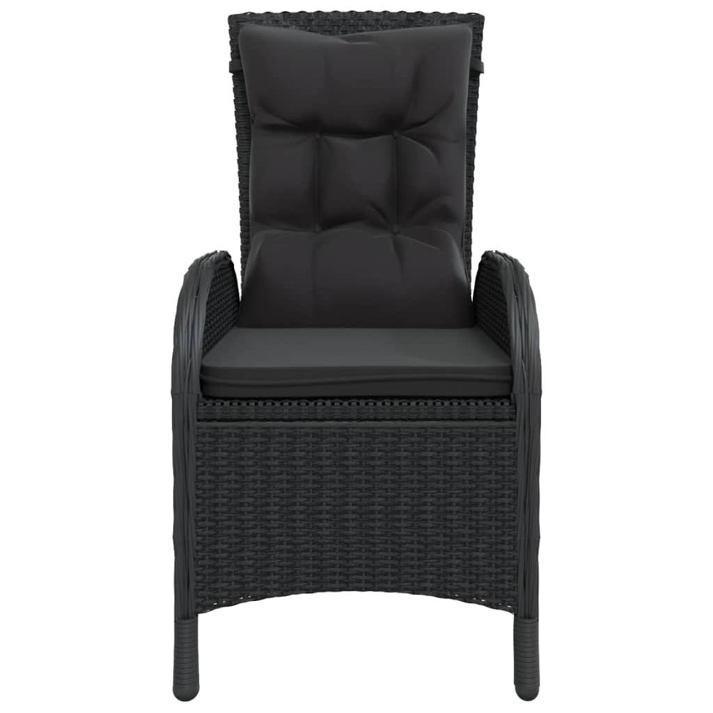 Lauko kėdės, 2vnt., juodos spalvos, poliratanas