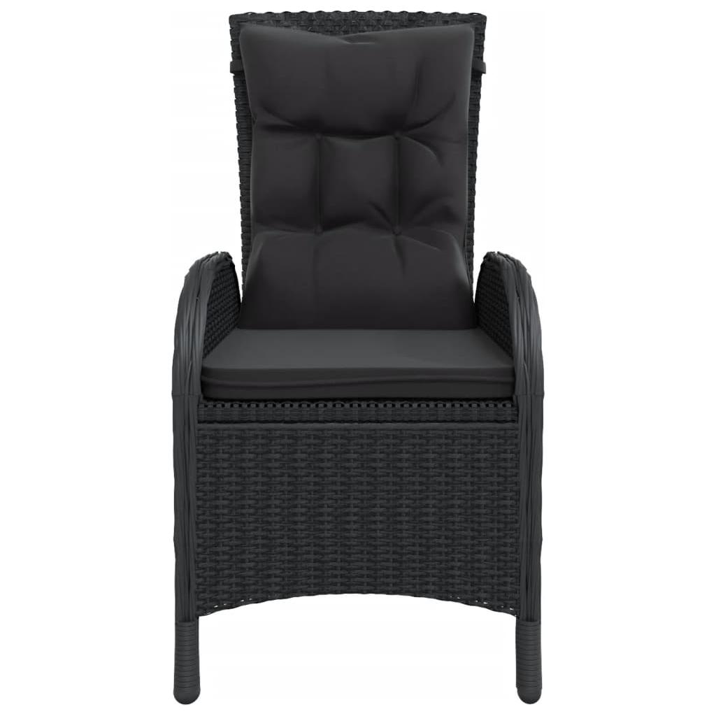 Lauko kėdės, 2vnt., juodos spalvos, poliratanas