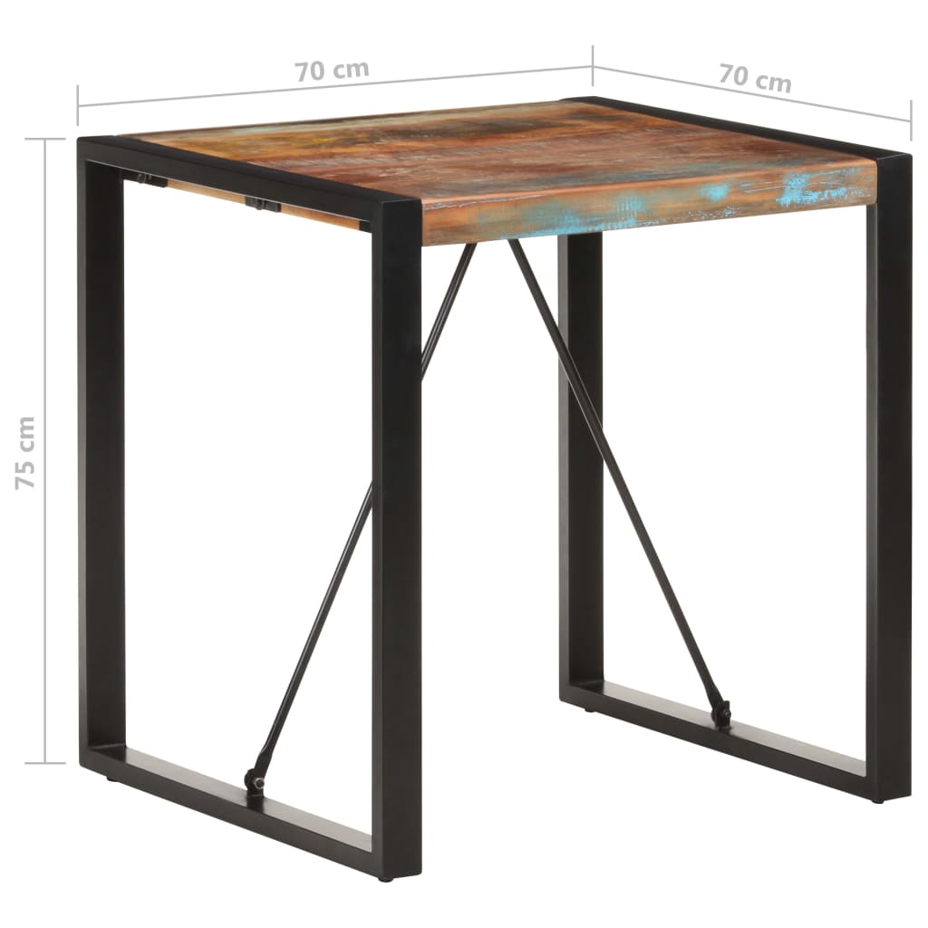 Valgomojo stalas, 70x70x75cm, perdirbtos medienos masyvas