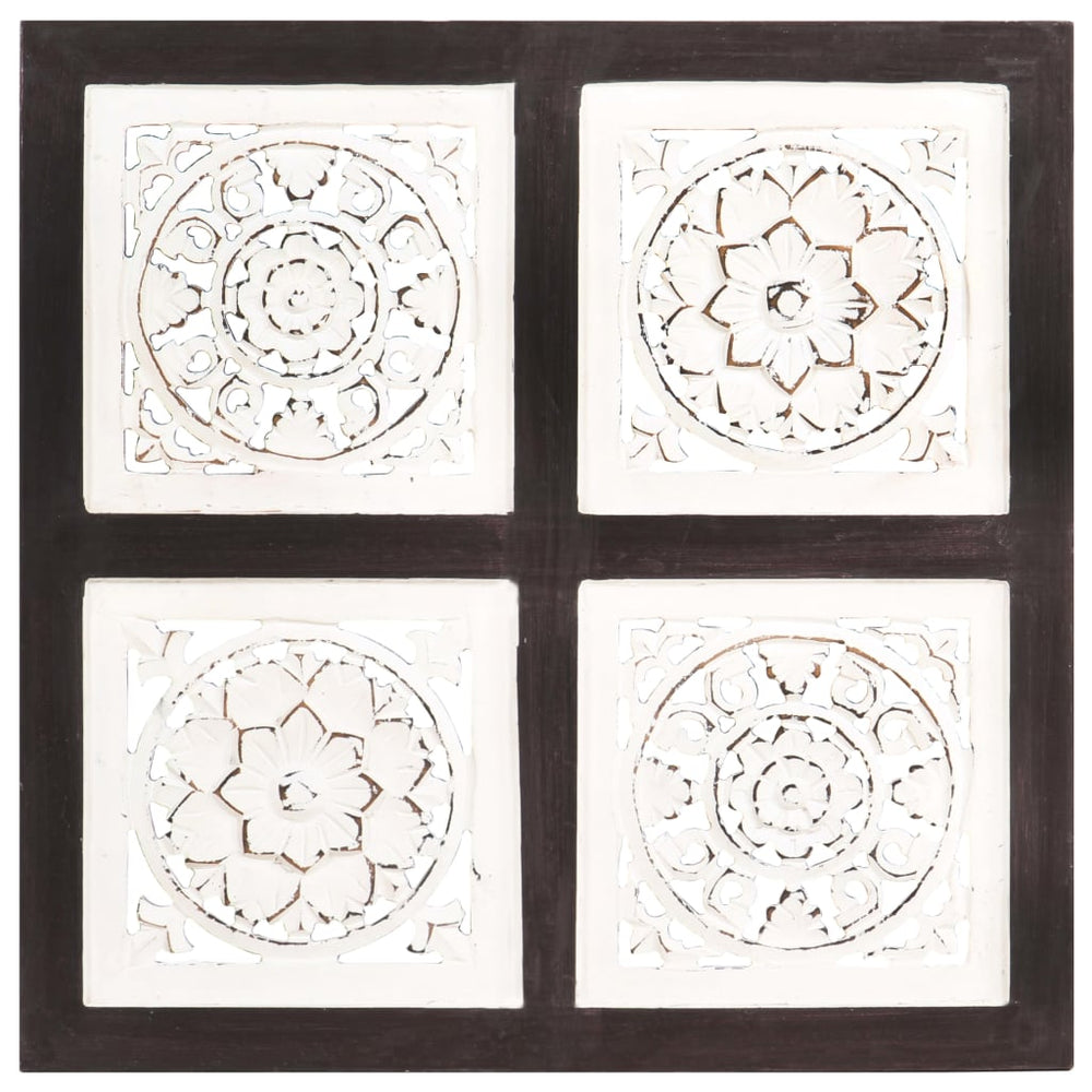 Sienos plokštė, ruda/balta, 40x40x1,5cm, MDF, raižyta rankomis