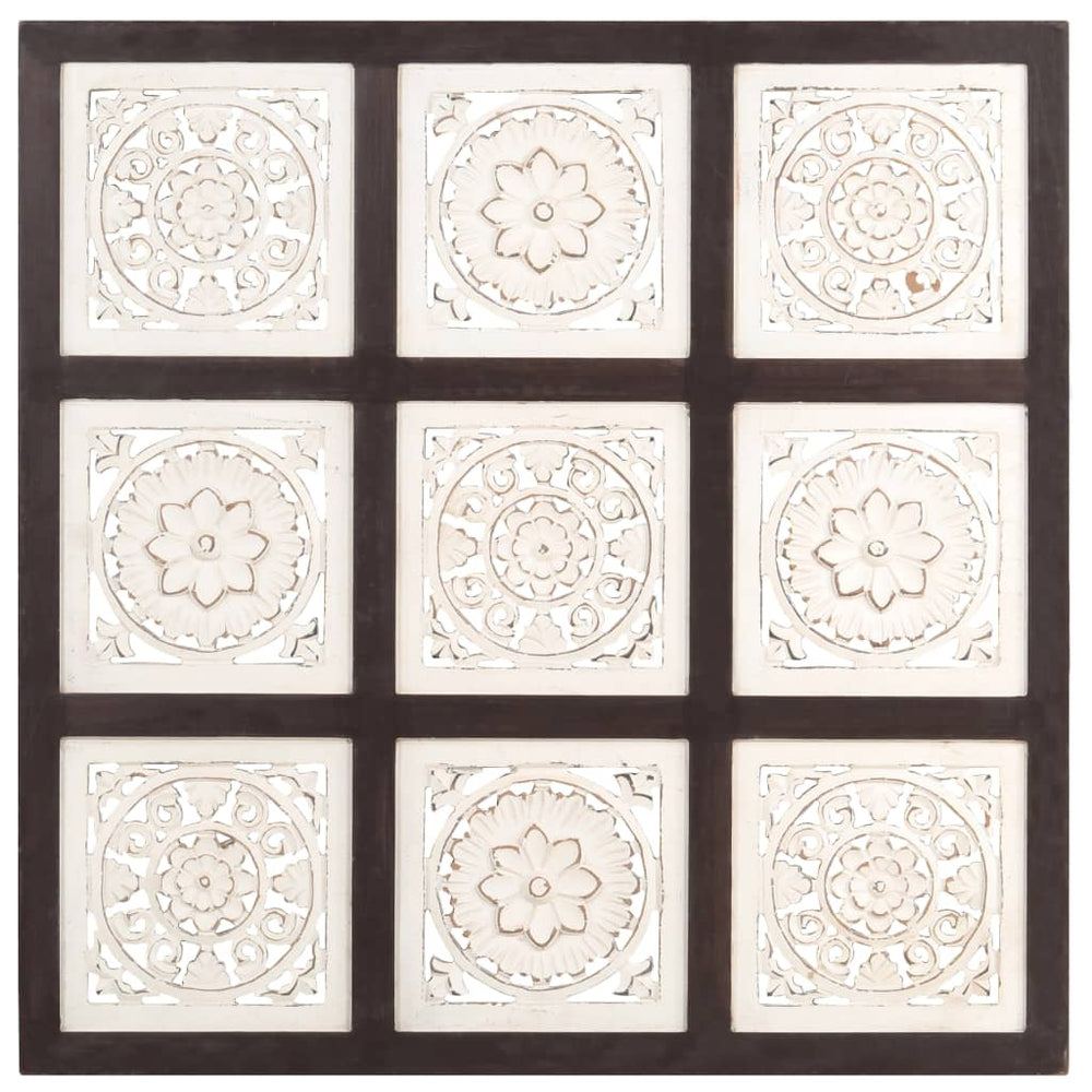 Sienos plokštė, ruda/balta, 60x60x1,5cm, MDF, raižyta rankomis