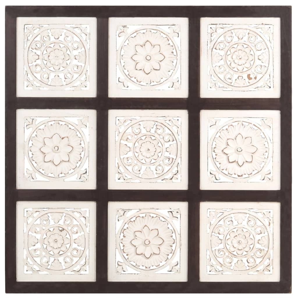Sienos plokštė, ruda/balta, 60x60x1,5cm, MDF, raižyta rankomis