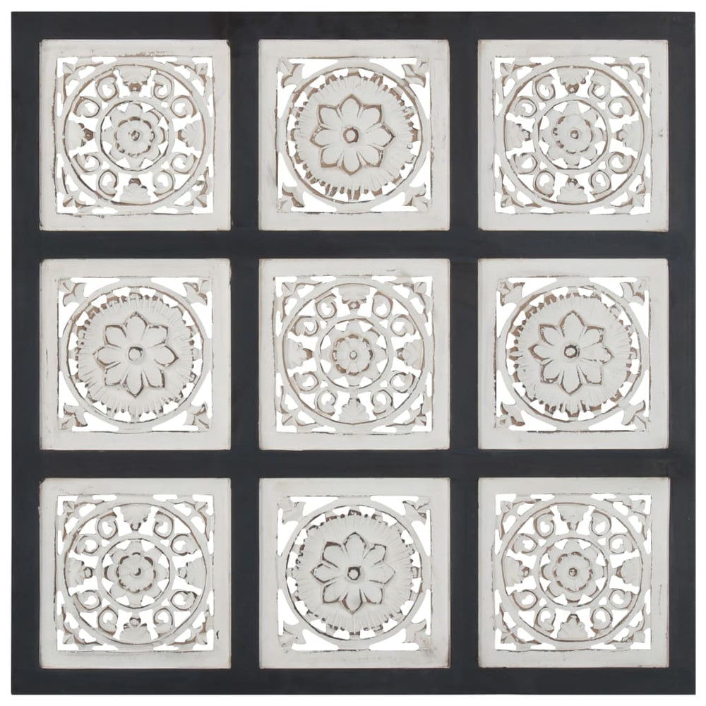 Sienos plokštė, juoda/balta, 60x60x1,5cm, MDF, raižyta rankomis
