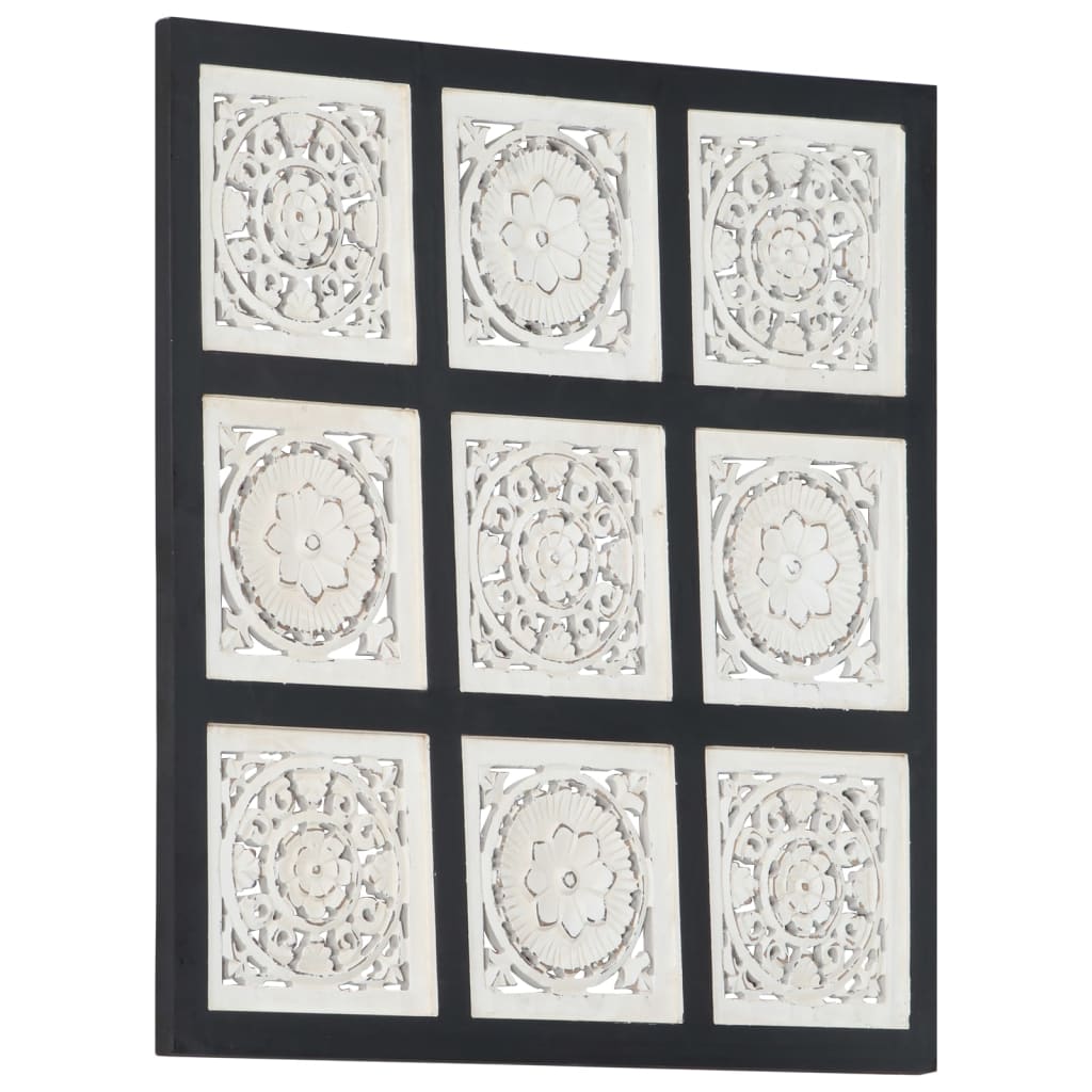 Sienos plokštė, juoda/balta, 60x60x1,5cm, MDF, raižyta rankomis