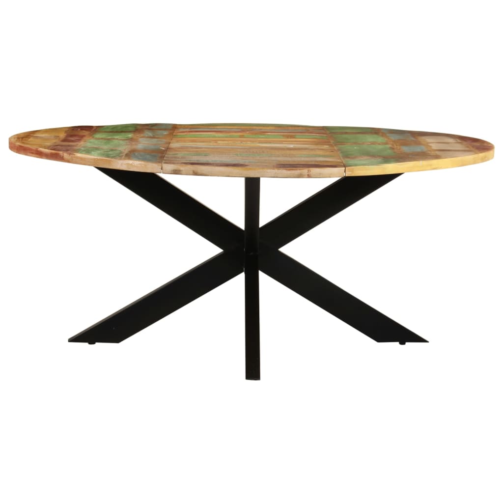 Valgomojo stalas, 175x75cm, perdirbta mediena, apskritas