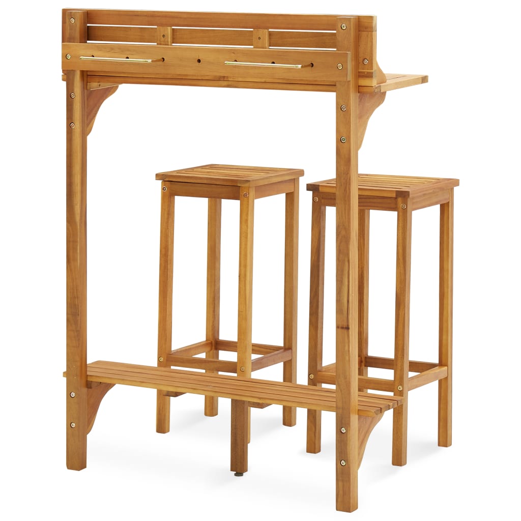 Sodo baldų komplektas, 3 dalių, akacijos medienos masyvas