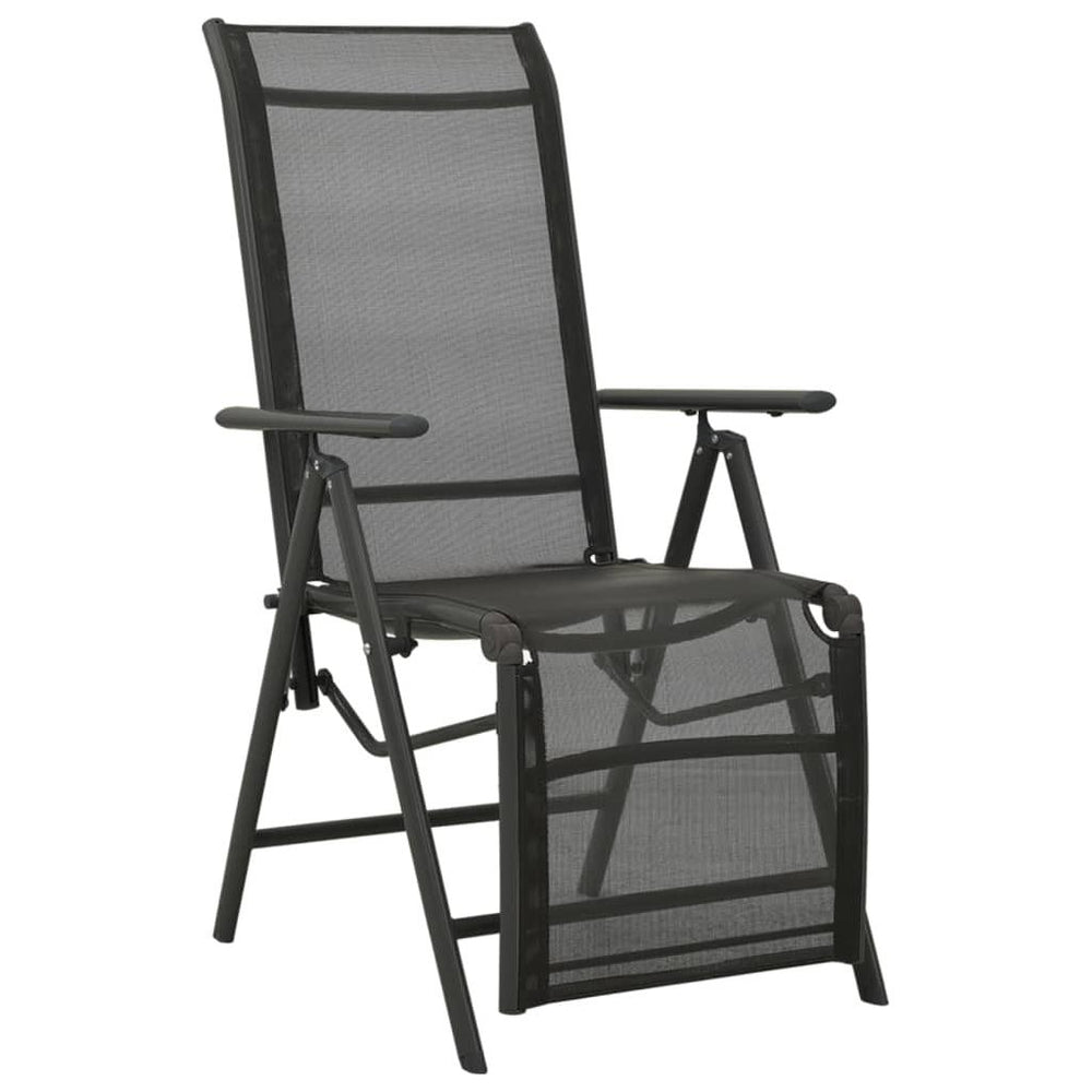 Atlošiamos sodo kėdės, 2vnt., antracito, tekstilenas/aliuminis