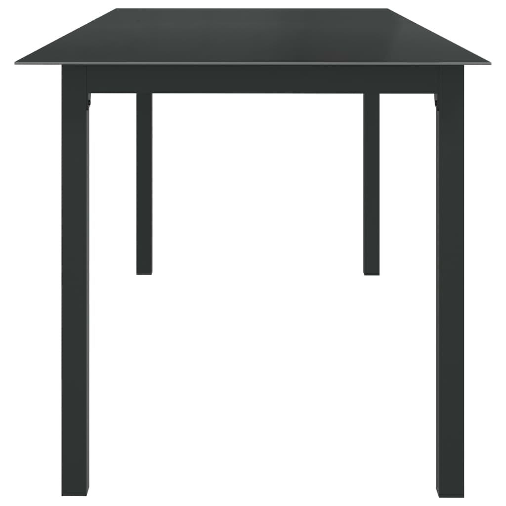 Sodo stalas, antracito, 190x90x74cm, aliuminis ir stiklas