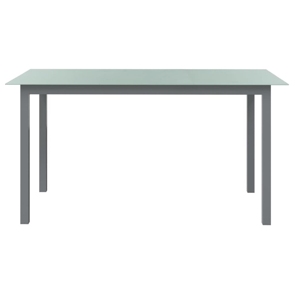 Sodo stalas, šviesiai pilkas, 150x90x74cm, aliuminis, stiklas