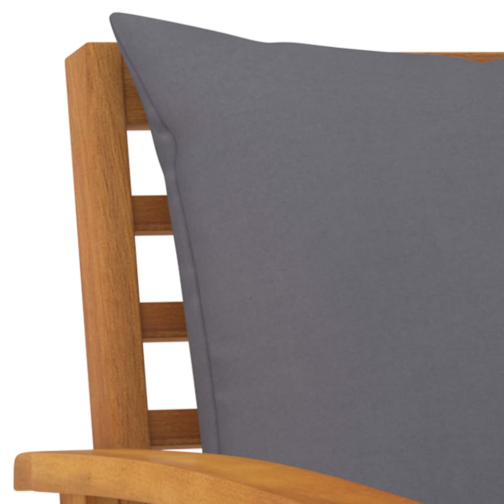 Sodo kėdės su pilkomis pagalvėmis, 2vnt., akacijos masyvas