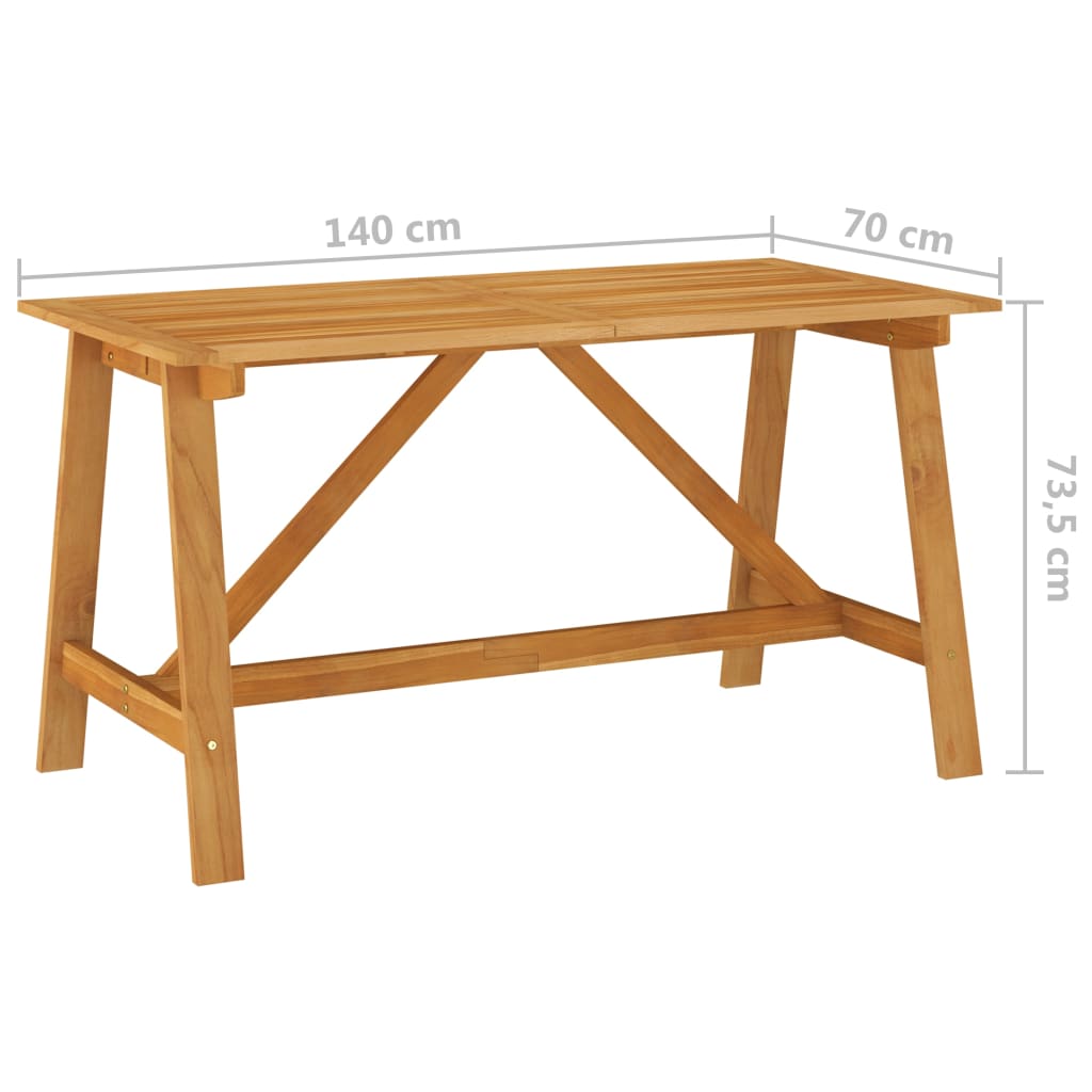 Sodo valgomojo stalas, 140x70x73,5cm, akacijos masyvas