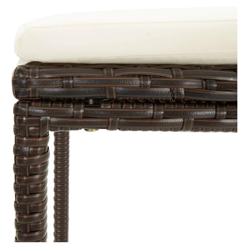 Baro taburetės su pagalvėlėmis, 2vnt., rudos, poliratanas