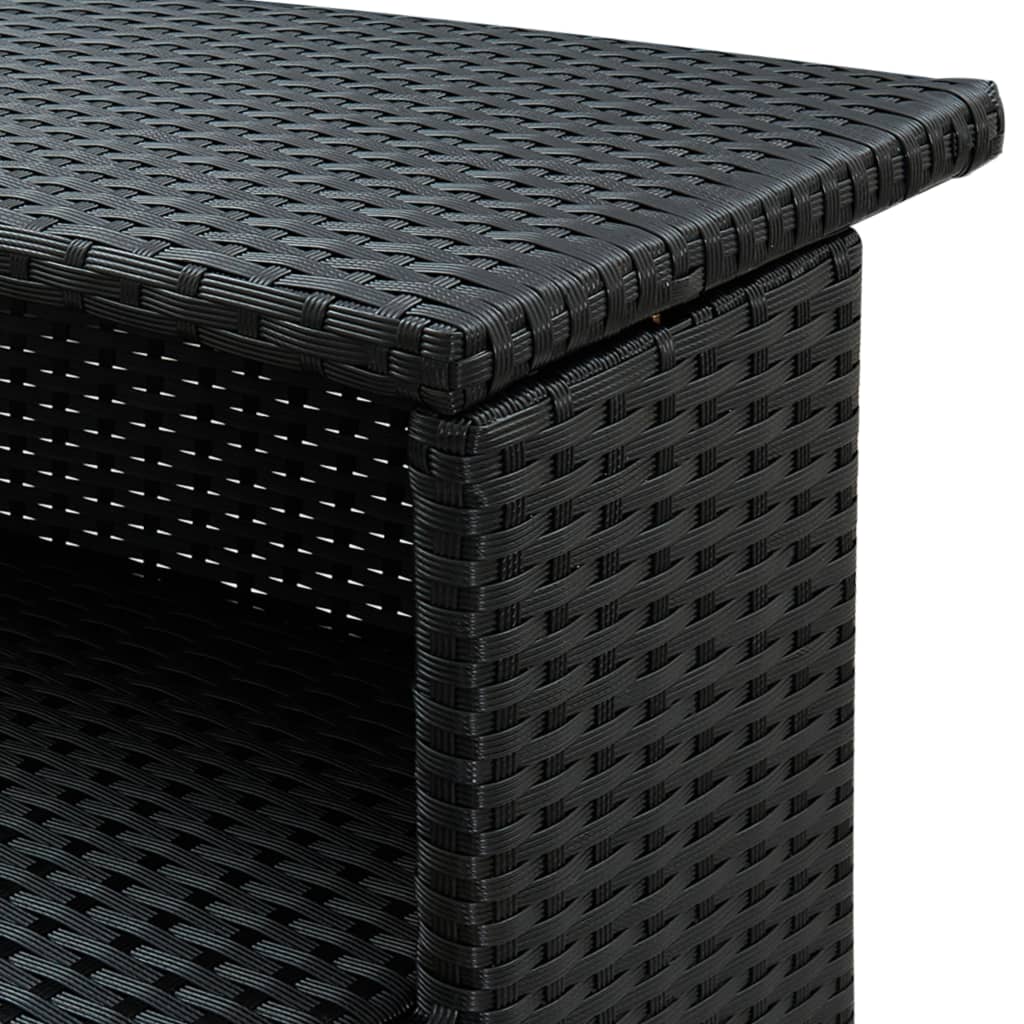 Sodo baro staliukas, juodos spalvos, 120x55x110cm, poliratanas