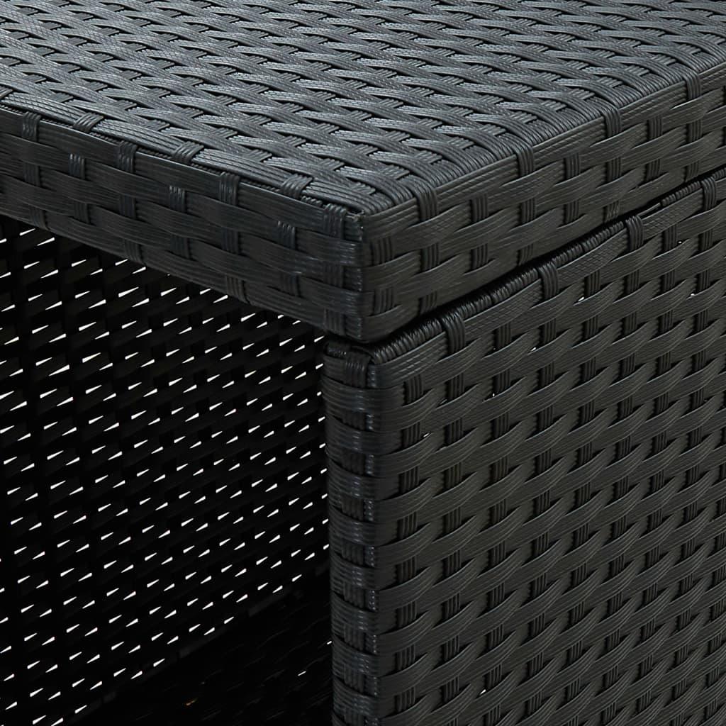 Baro staliukas su lentyna, juodas, 120x60x110cm, poliratanas