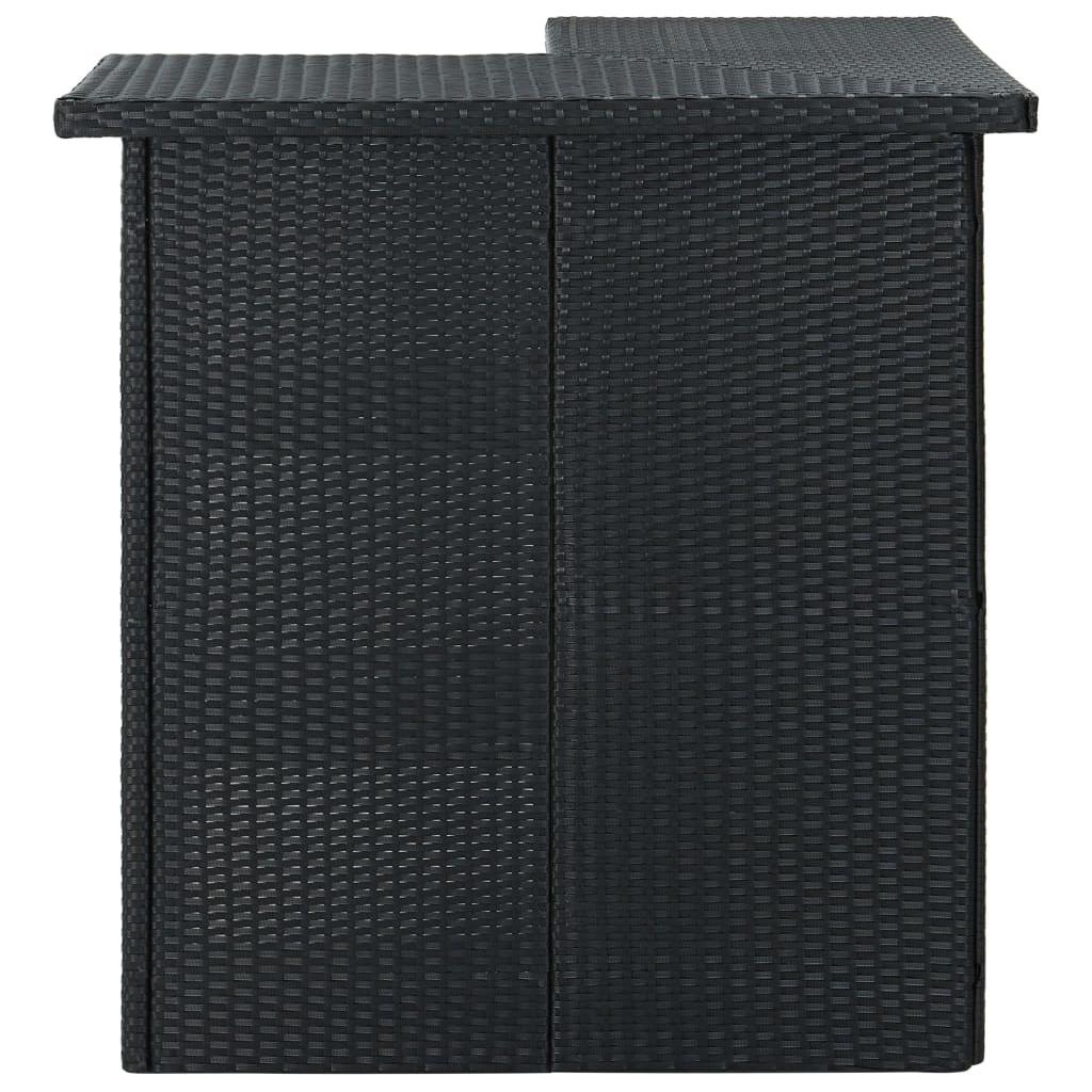 Kampinis baro staliukas, juodas, 100x50x105cm, poliratanas