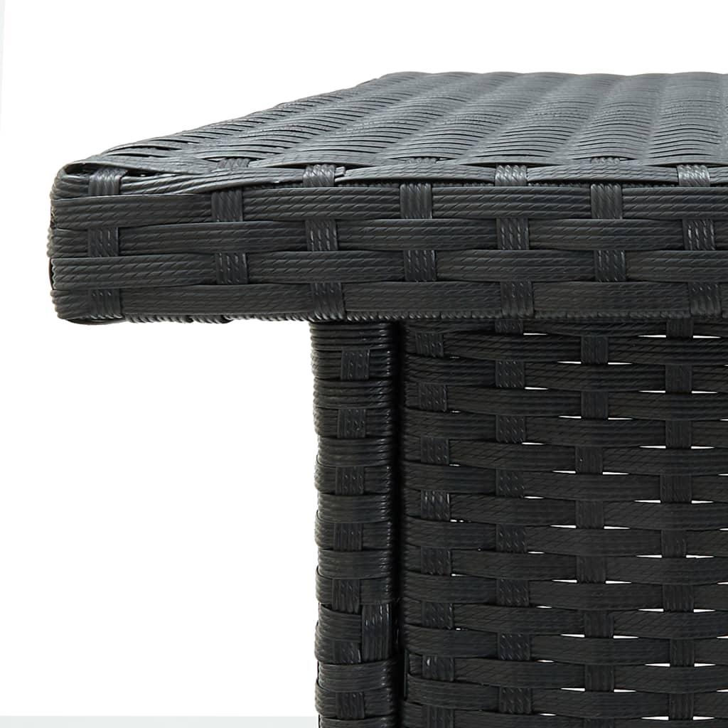 Kampinis baro staliukas, juodas, 100x50x105cm, poliratanas