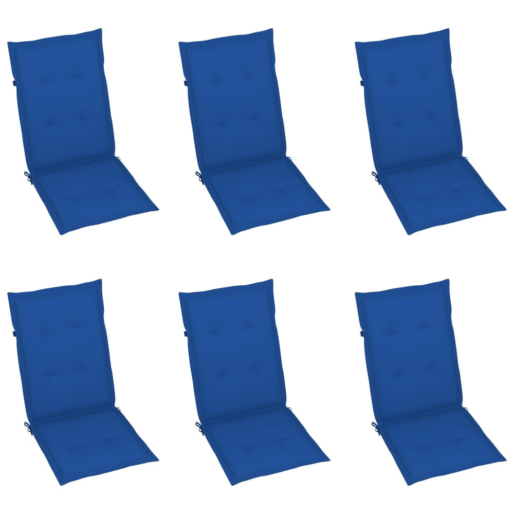 Sodo kėdės pagalvėlės, 6vnt., karališkos mėlynos, 120x50x4cm