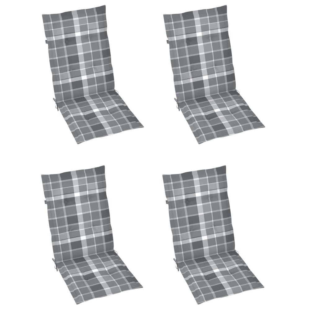 Sodo kėdės pagalvėlės, 4vnt., pilkos, 120x50x4cm, languotos
