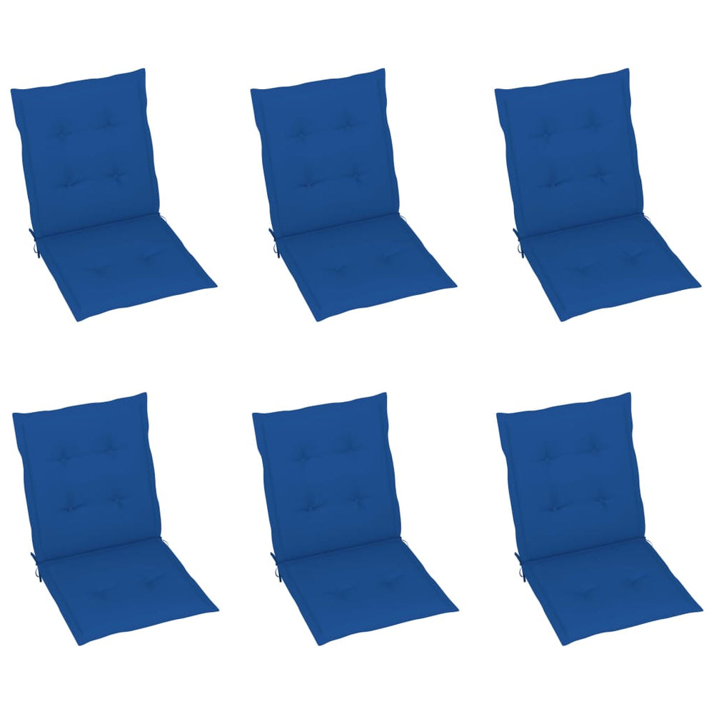 Sodo kėdės pagalvėlės, 6vnt., karališkos mėlynos, 100x50x4cm