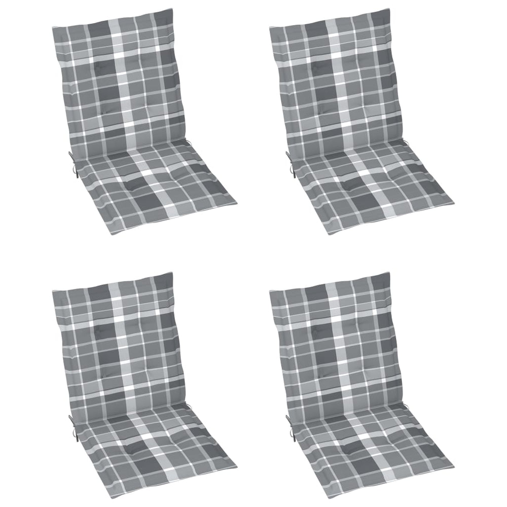 Sodo kėdės pagalvėlės, 4vnt., pilkos, 100x50x4cm, languotos