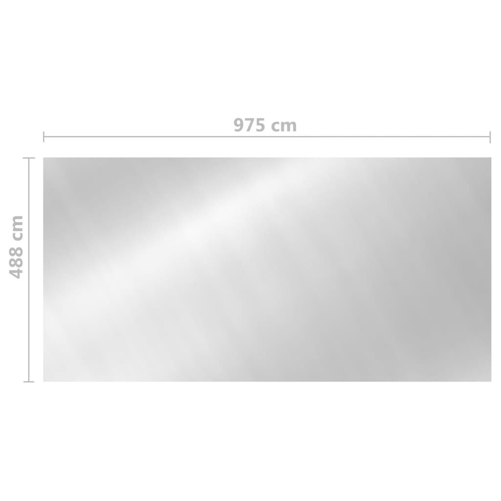 Baseino uždangalas, sidabrinės spalvos, 975x488cm, PE