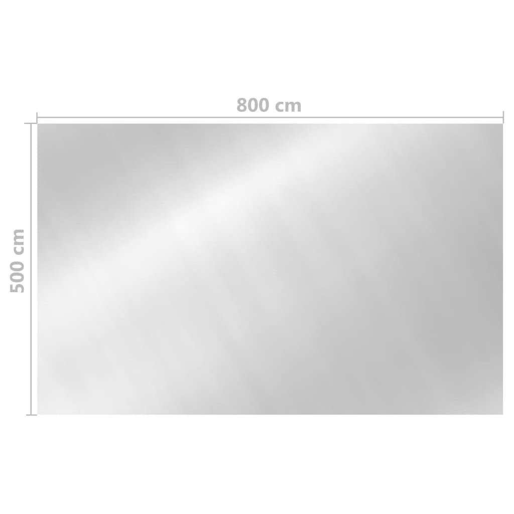 Baseino uždangalas, sidabrinis, 800x500cm, PE, stačiakampis