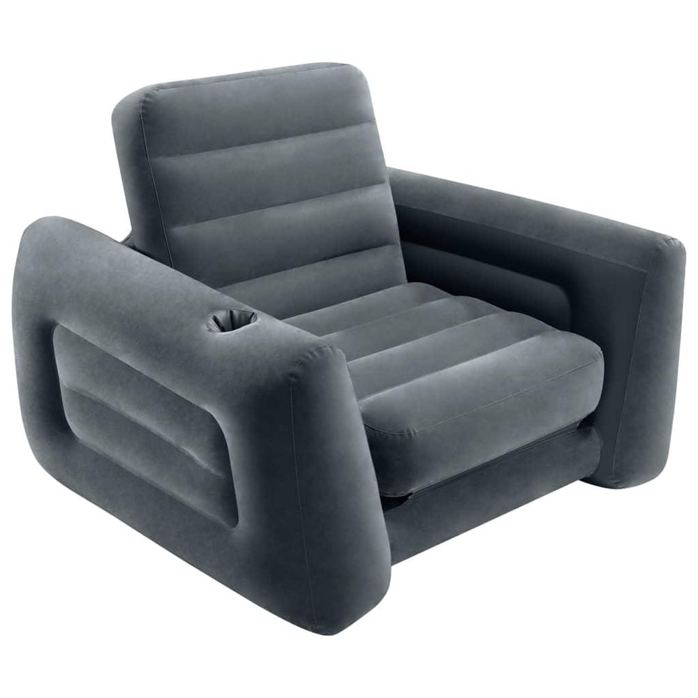 Intex Išskleidžiama sofa, tamsiai pilkos spalvos, 117x224x66cm