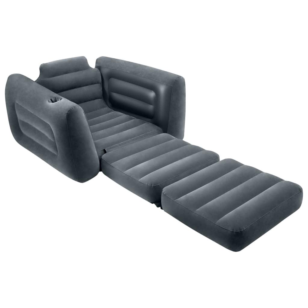 Intex Išskleidžiama sofa, tamsiai pilkos spalvos, 117x224x66cm