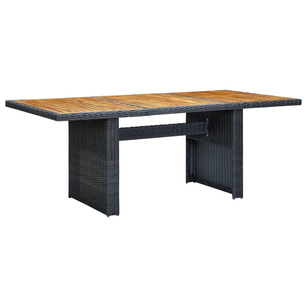 Sodo stalas, tamsiai pilkas, poliratanas ir akacijos masyvas