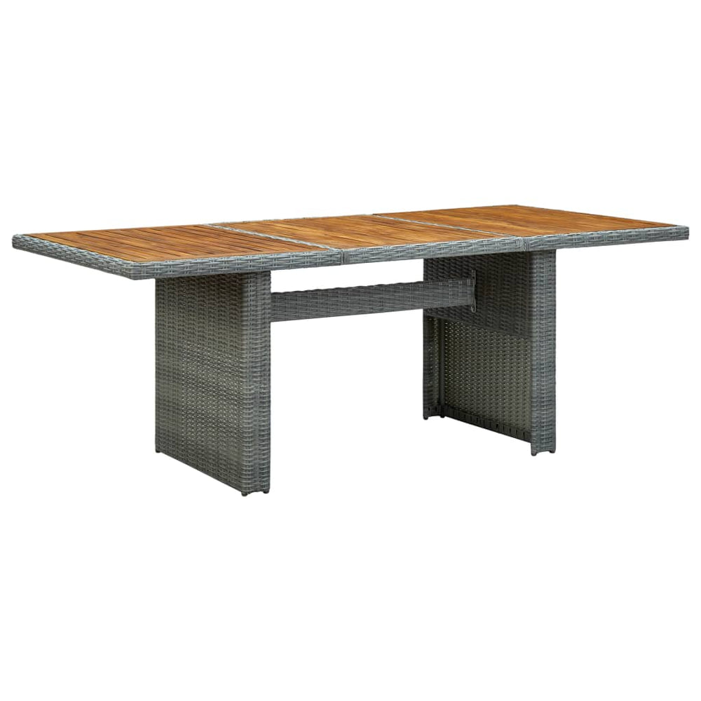 Sodo stalas, šviesiai pilkas, poliratanas ir akacijos masyvas