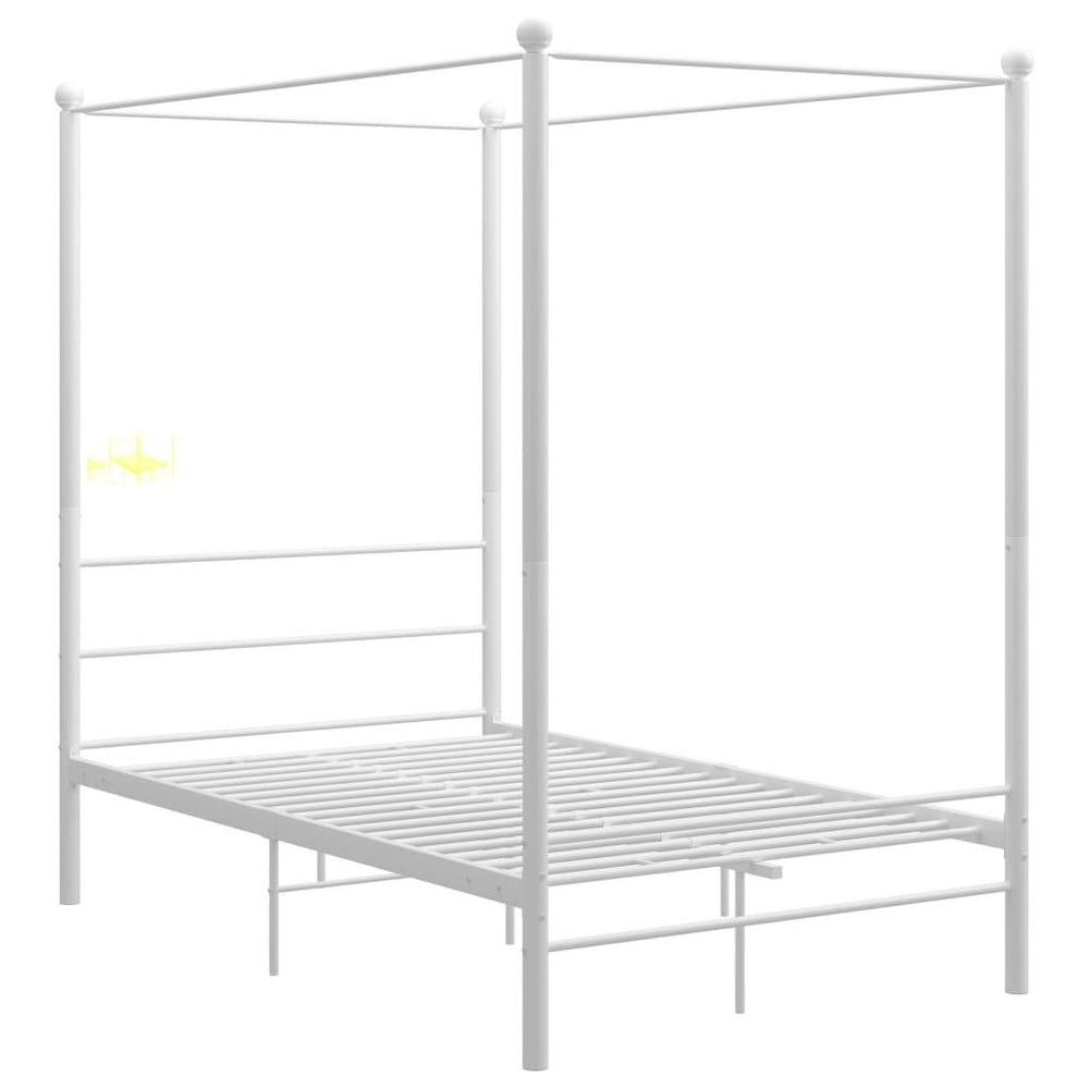 Lova su baldakimu, baltos spalvos, 120x200cm, metalas