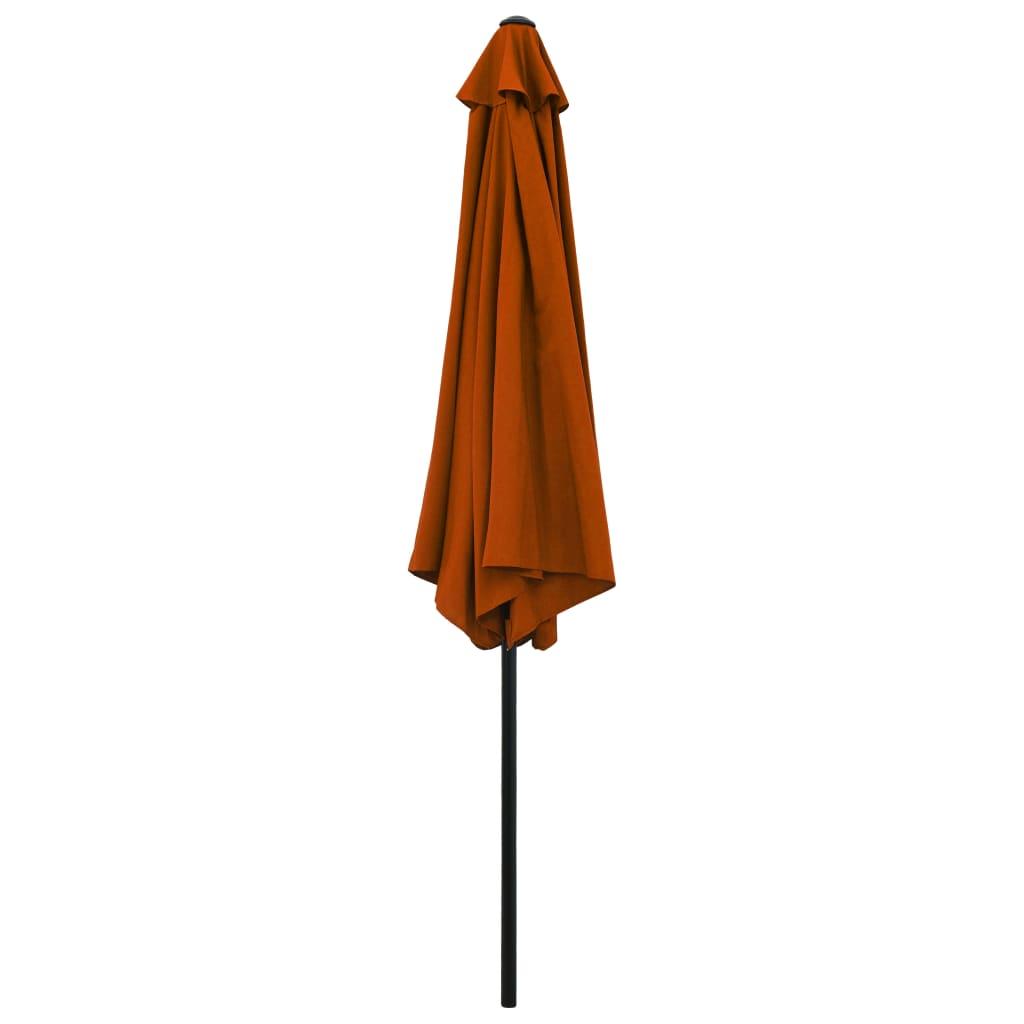 Lauko skėtis su metaliniu stulpu, terakota spalvos, 300cm