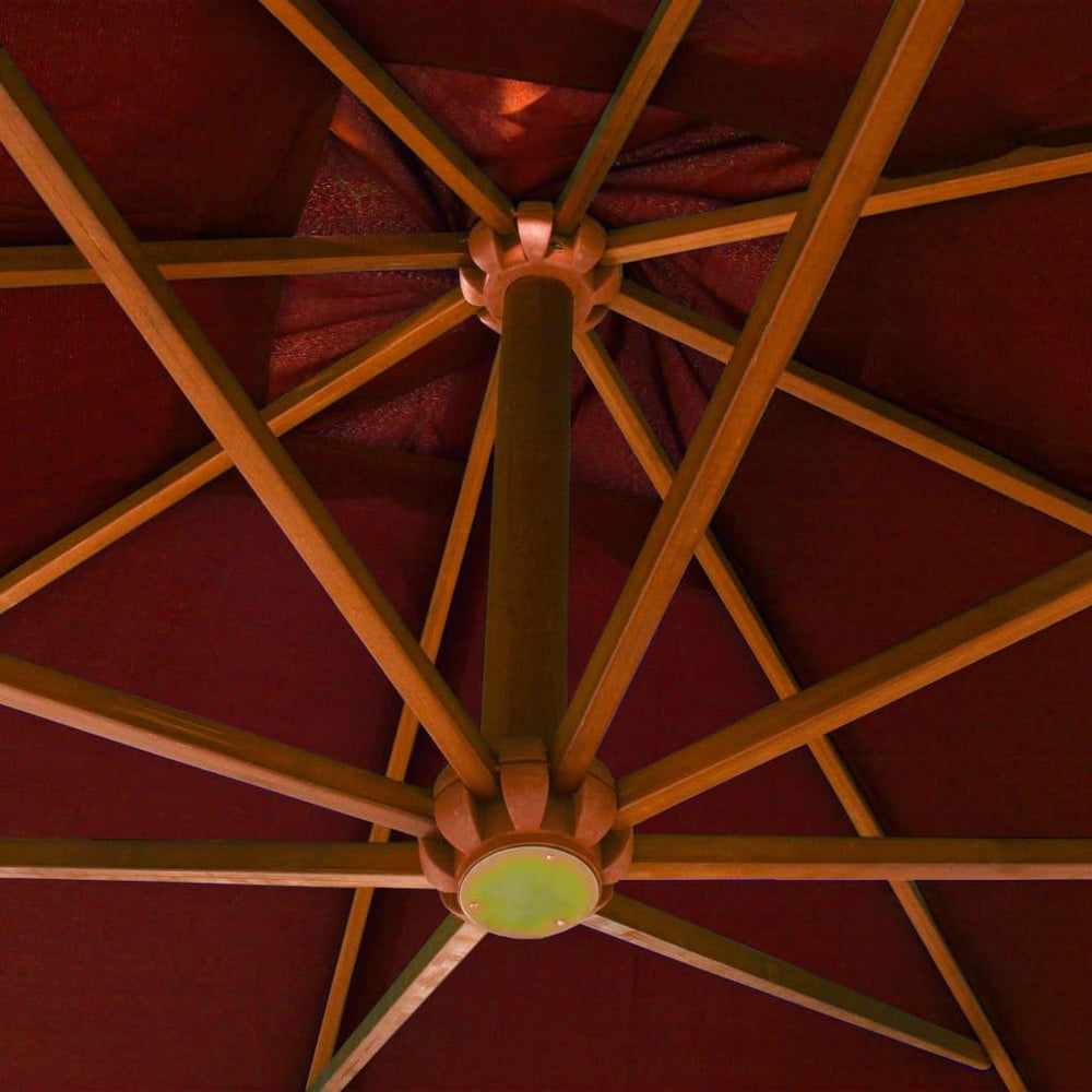 Kabantis skėtis su stulpu, terakota, 3x3m, eglės masyvas