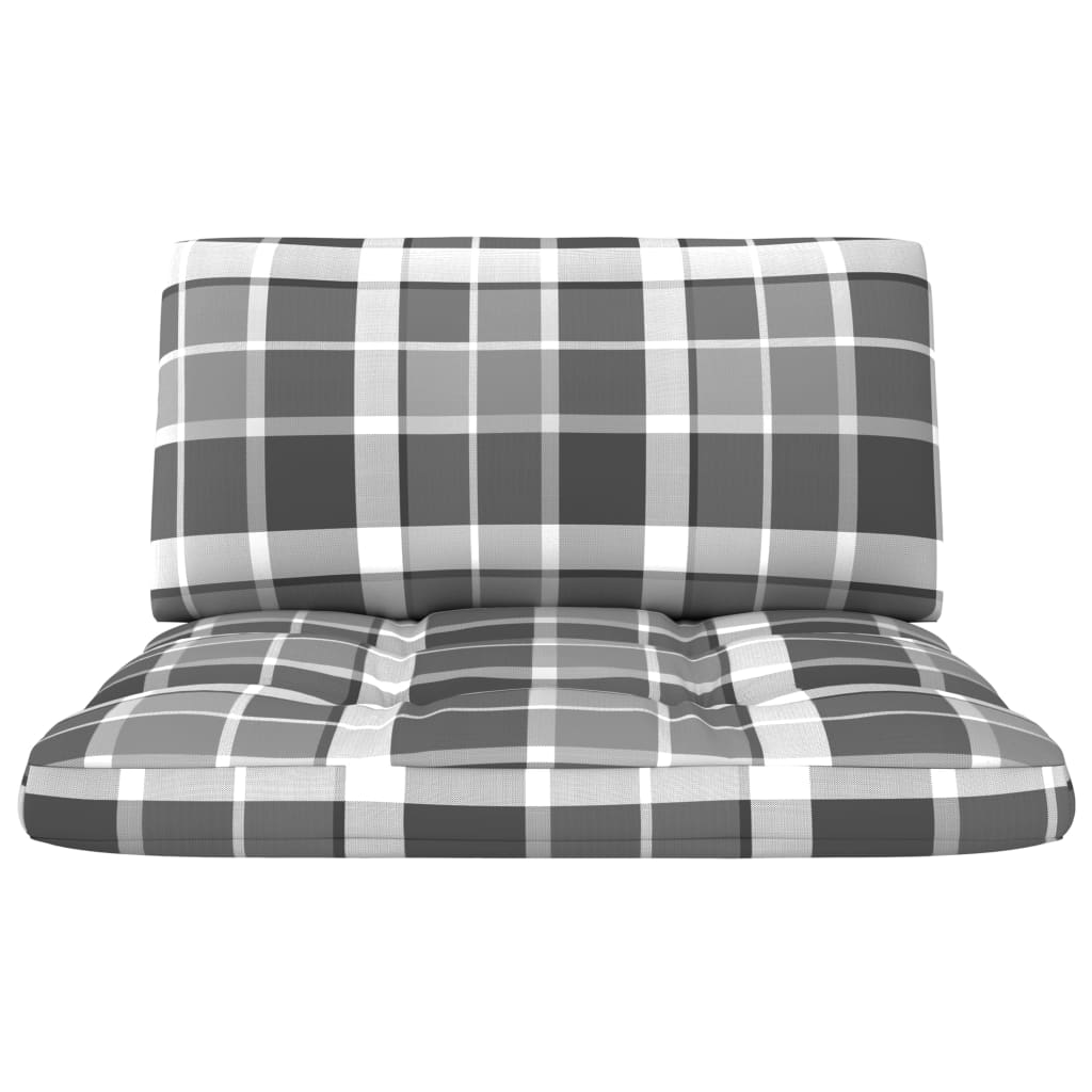 Pagalvėlės sofai iš palečių, 2vnt., pilkos spalvos, languotos