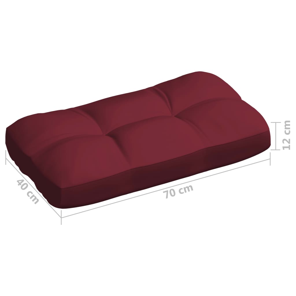 Pagalvėlės sofai iš palečių, 7vnt., raudonojo vyno spalvos