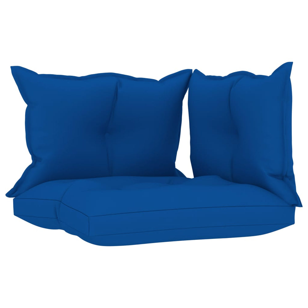 Pagalvėlės sofai iš palečių, 3vnt., karališkos mėlynos, audinys